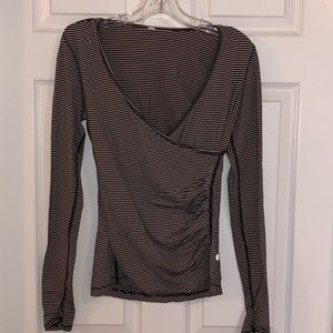 Lululemon striped long sleeve wrap top, size 4